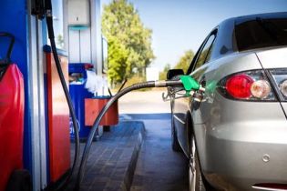 Cars refueling at a gas station
