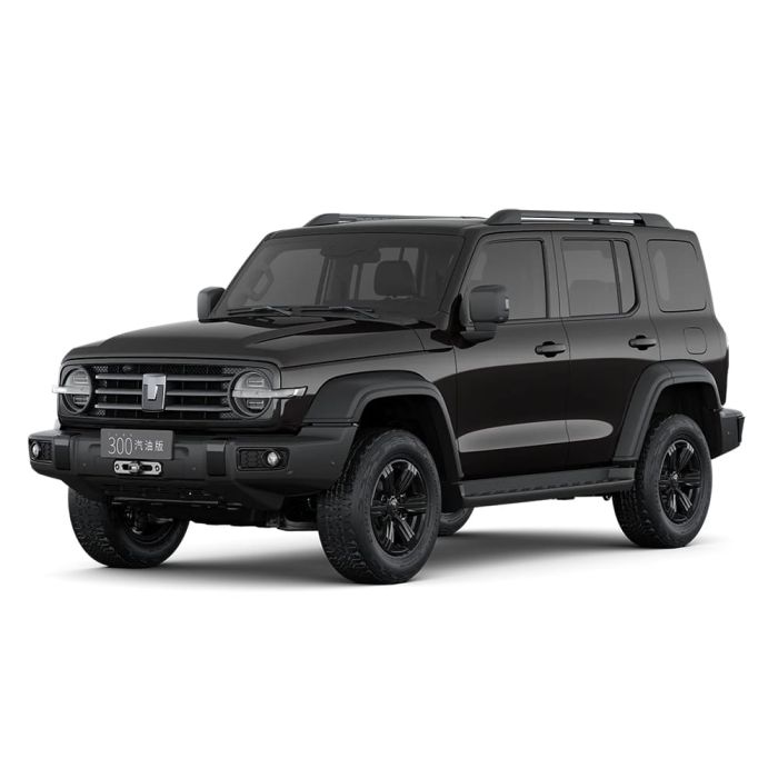 A black off - road SUV.