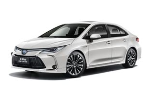 A white Toyota Corolla sedan.