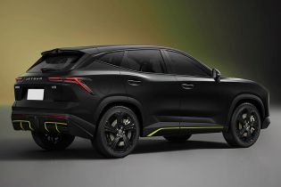 Rear view of a black Jetour SUV