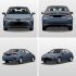 Four views (front, rear, side - rear, side - front) of a blue corolla 2024