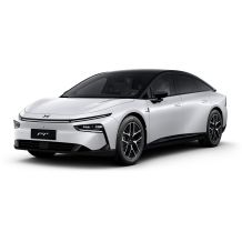 A white Xpeng P7+ electric car.