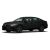 A sleek black Volkswagen sedan with a modern design and black wheels.
