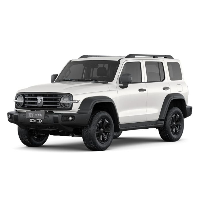 A white off - road SUV.