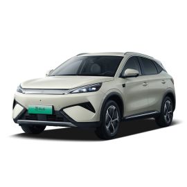A light - colored BYD Yuan Plus electric SUV.