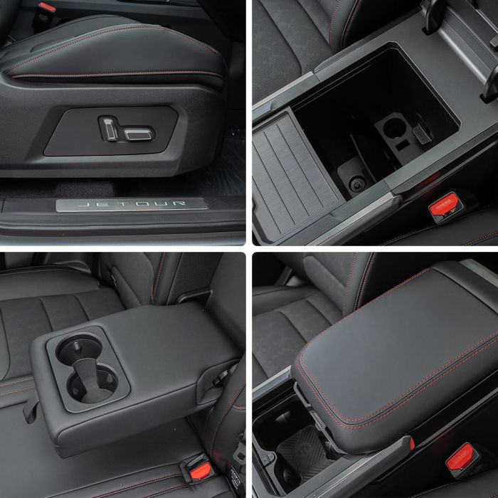 Interior details of a Jetour car.