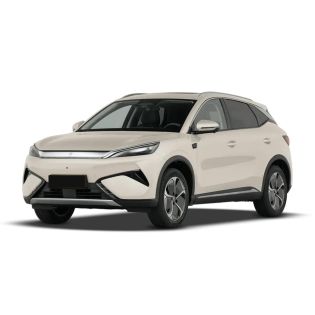 A light - colored BYD Yuan Plus electric SUV.