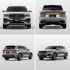 Four views (front, rear, side - rear, side - front) of the Geely Xingyue L SUV.