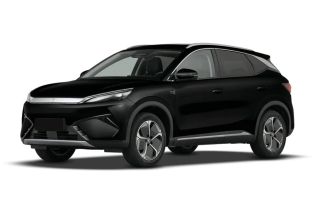 A black BYD Yuan Plus electric SUV.
