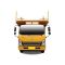 Front view of a yellow Dayun double - decker car carrier truck.