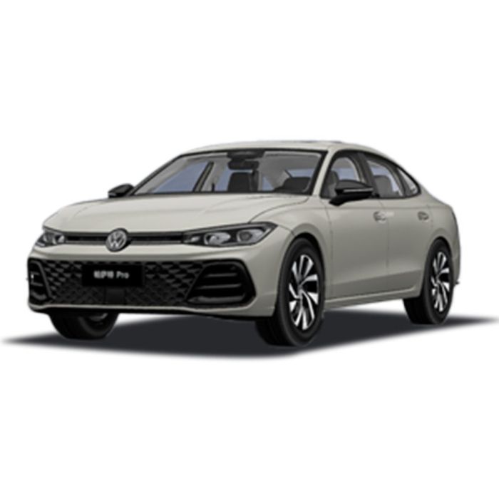 A sleek beige Volkswagen Lavida Pro sedan with a modern design.