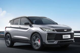 Geely BinYue L SUV driving on the road.