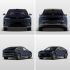 Four views (front, rear, side - rear, side - front) of a dark blue NIO ET9 electric car.