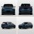 Four views (front, rear, side - rear, side - front) of a blue Xpeng electric SUV.