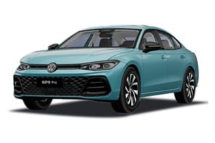 A light blue Volkswagen Lavida Pro sedan with a modern design.