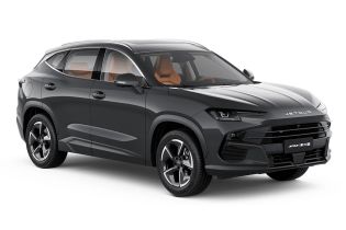 A dark gray Jetour Dashing SUV with orange interior seats