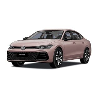 A stylish pink Volkswagen sedan with a sleek design.