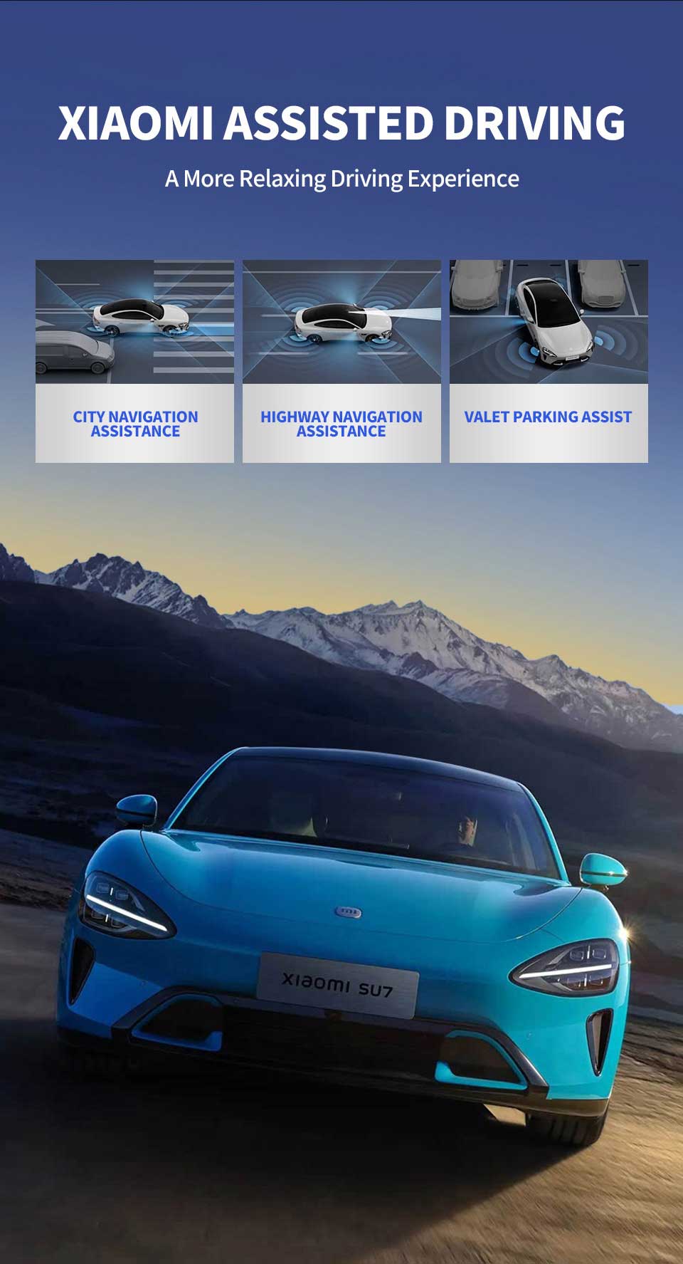 assisted driving of 2024 Xiaomi SU7 RWD 700km Electric Sedan