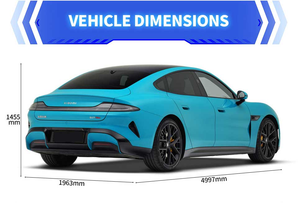 dimensions of 2024 Xiaomi SU7 RWD 700km Electric Sedan