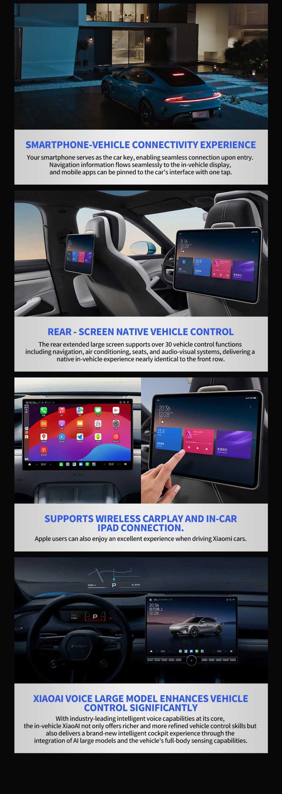 entertainment system of 2024 Xiaomi SU7 RWD 700km Electric Sedan