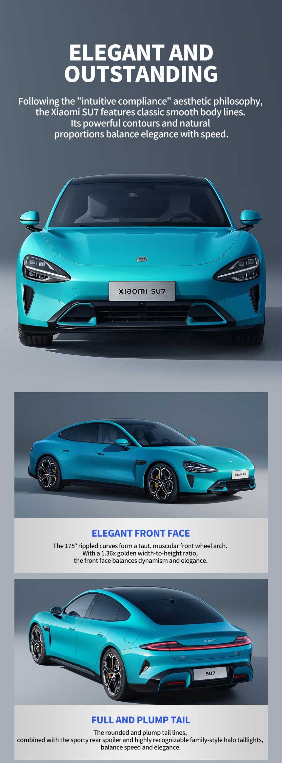 exterior detail of 2024 Xiaomi SU7 RWD 700km Electric Sedan