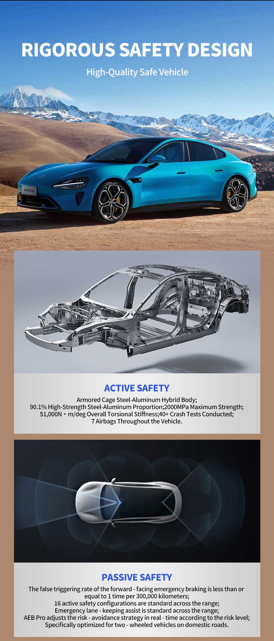 security of 2024 Xiaomi SU7 RWD 700km Electric Sedan