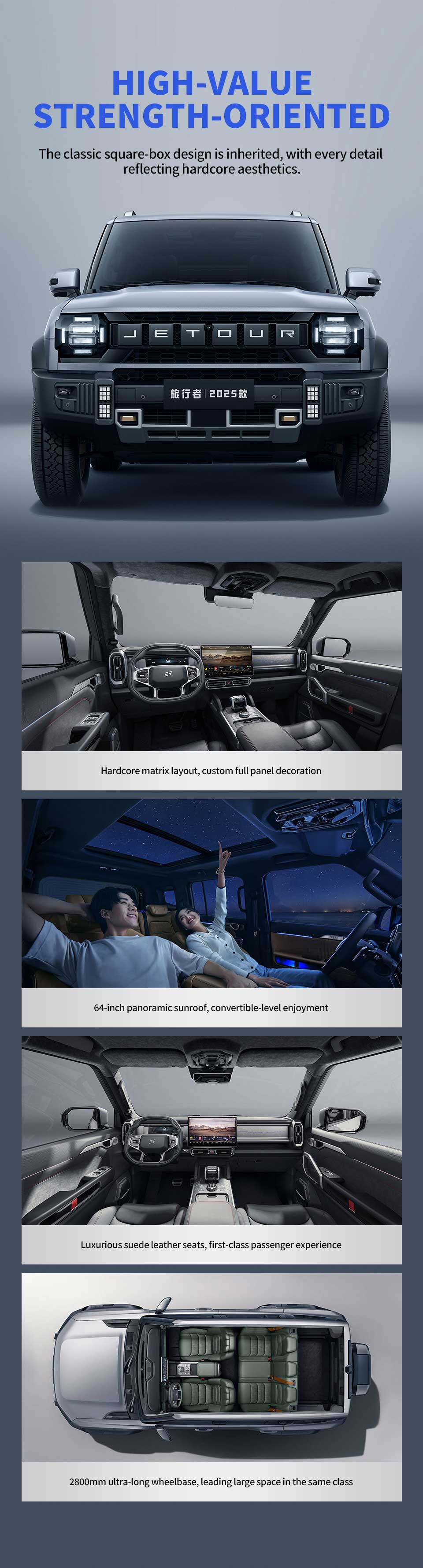 Design Highlights of 2025 New Chery Jetour Traveler T2 1.5TD Petrol SUV