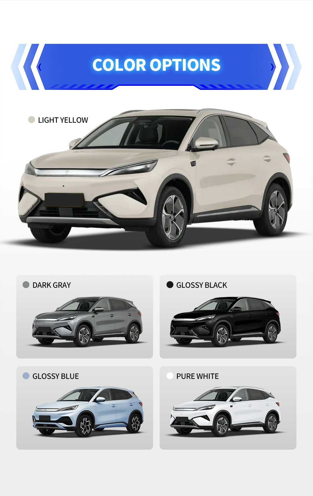 colors of BYD YUAN PLUS ATTO 3 2025 430KM electric SUV