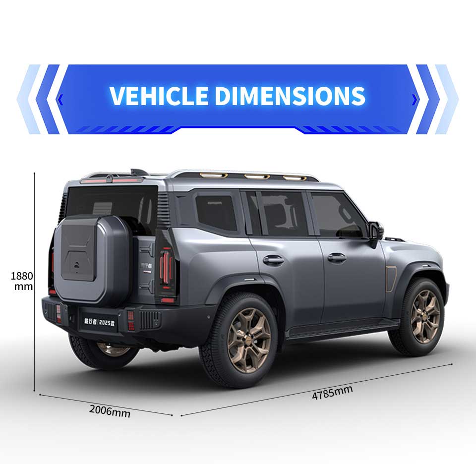 dimensions of Chery Jetour Traveler T2 2025 Petrol 4WD SUV