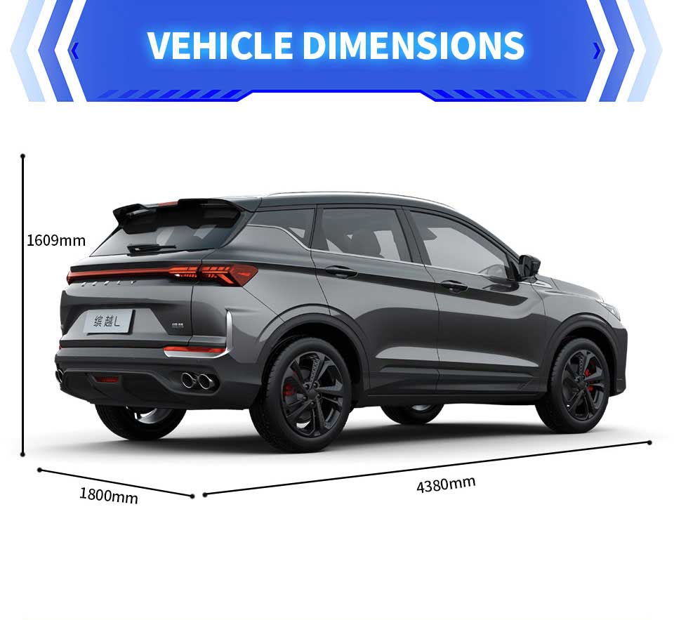 dimensions of Geely Binyue L 2025 Star Edition Compact SUV