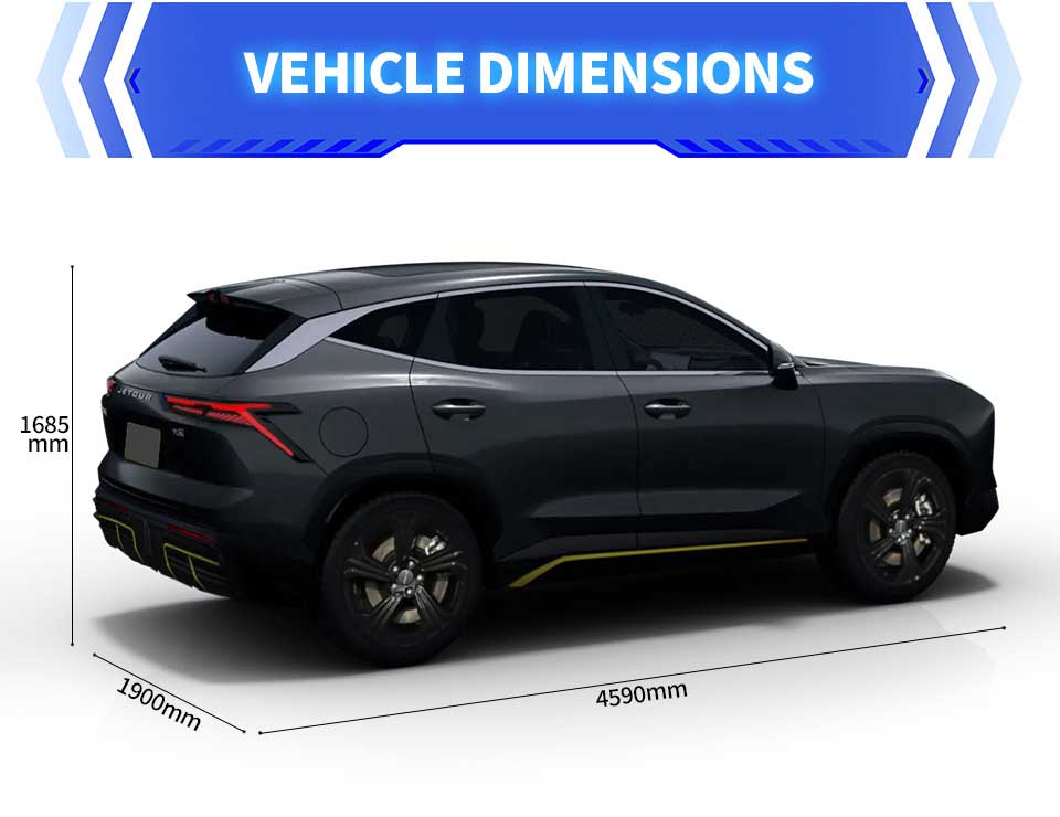 dimensions of Jetour Dashing 2025 1.5T Transcendence Petrol Crossover SUV