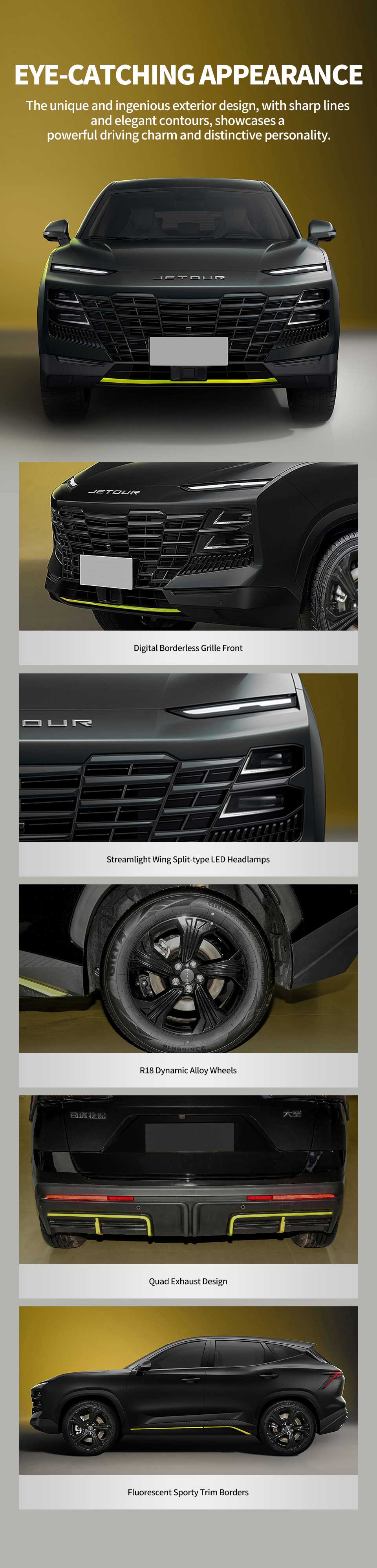 exterior detail of Jetour Dashing 2025 1.5T Transcendence Petrol Crossover SUV