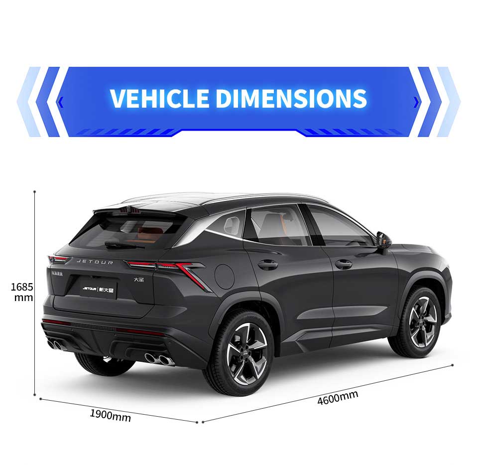 dimensions of Jetour Dashing 2025 DCT Luxury SUV