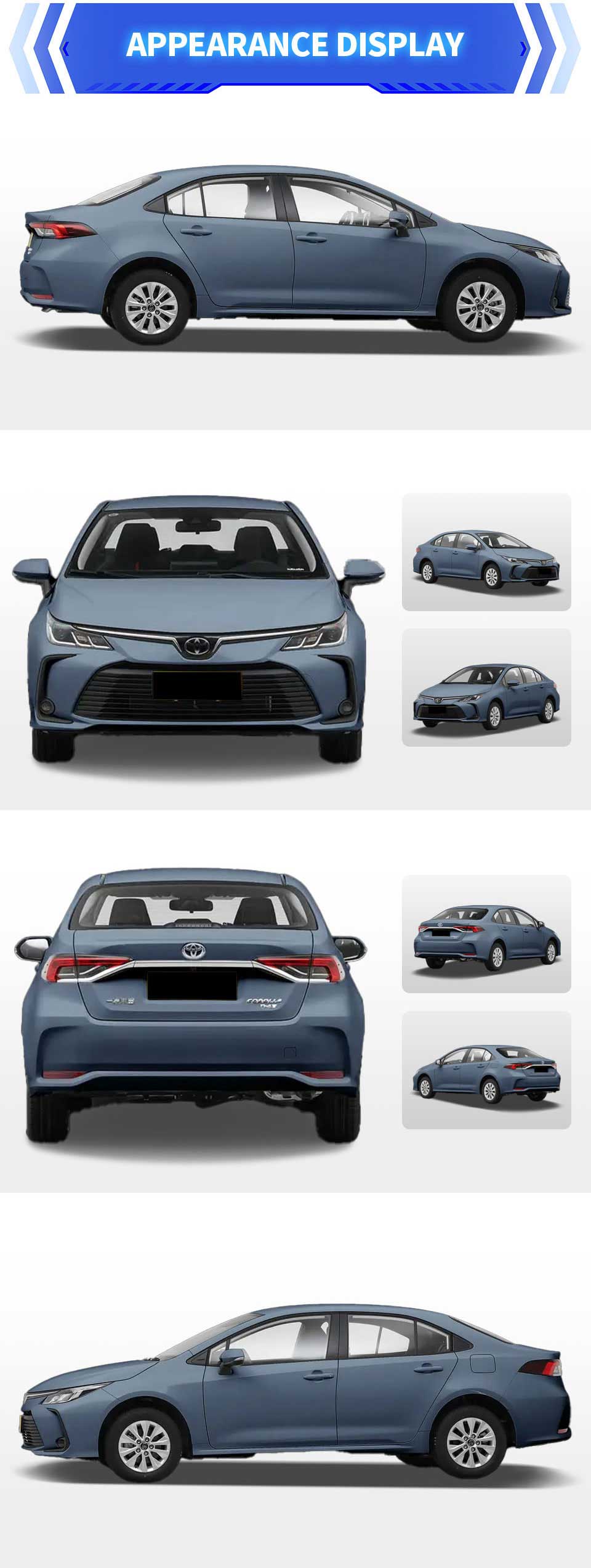 exterior of Toyota Corolla 2024 E CVT Hybrid FWD Sedan