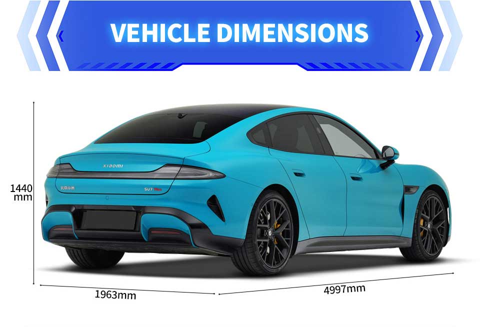 dimensions of 2024 Xiaomi SU7 800km AWD Intelligent Sedan