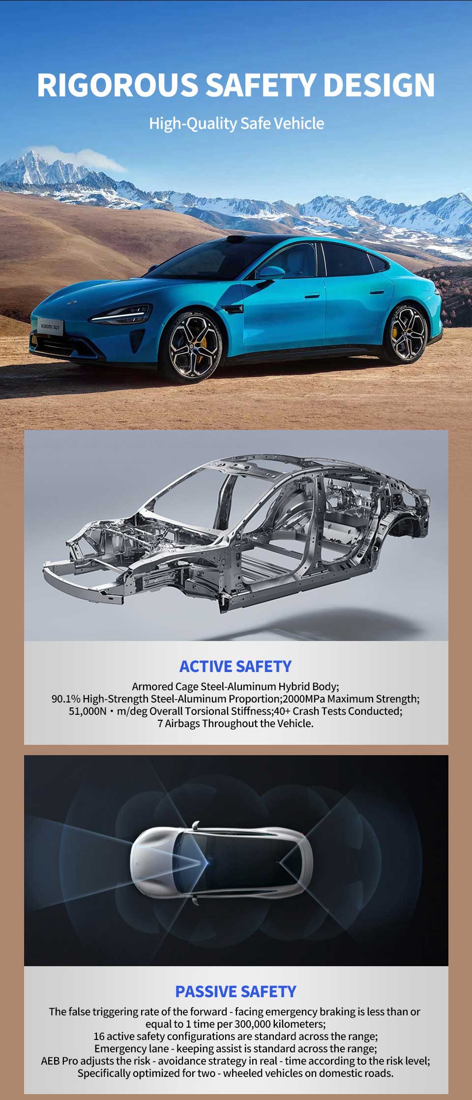 security of 2024 Xiaomi SU7 800km AWD Intelligent Sedan