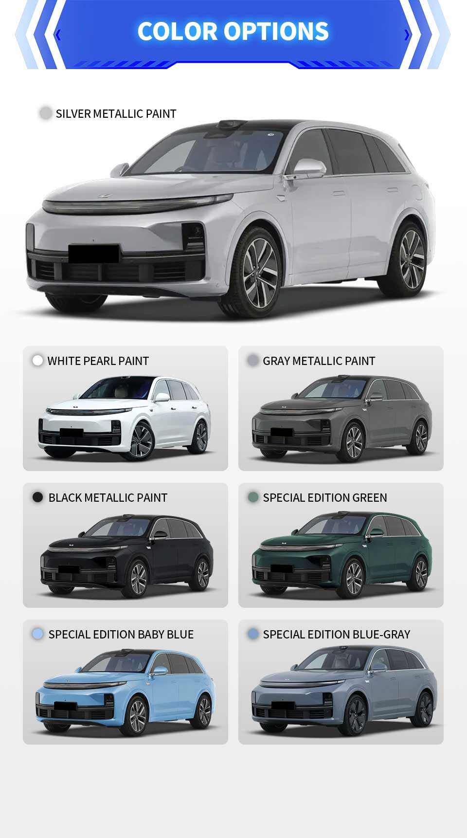 colors of 2025 Li L7 Pro Middle SUV