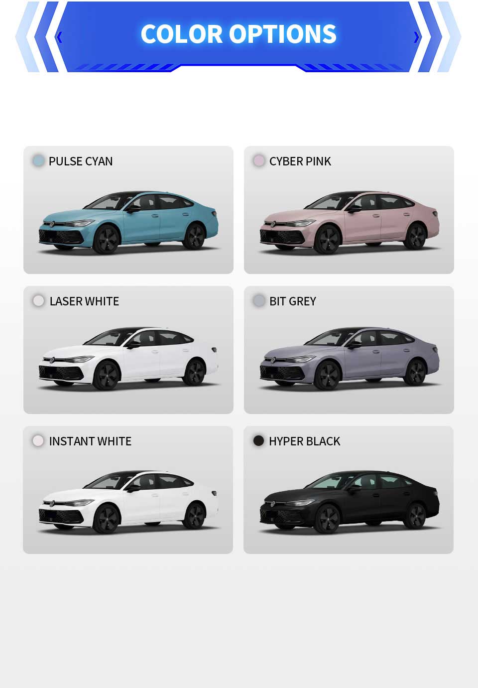 colors of 2025 Volkswagen Passat Pro 380TSI Luxury Gasoline Sedan