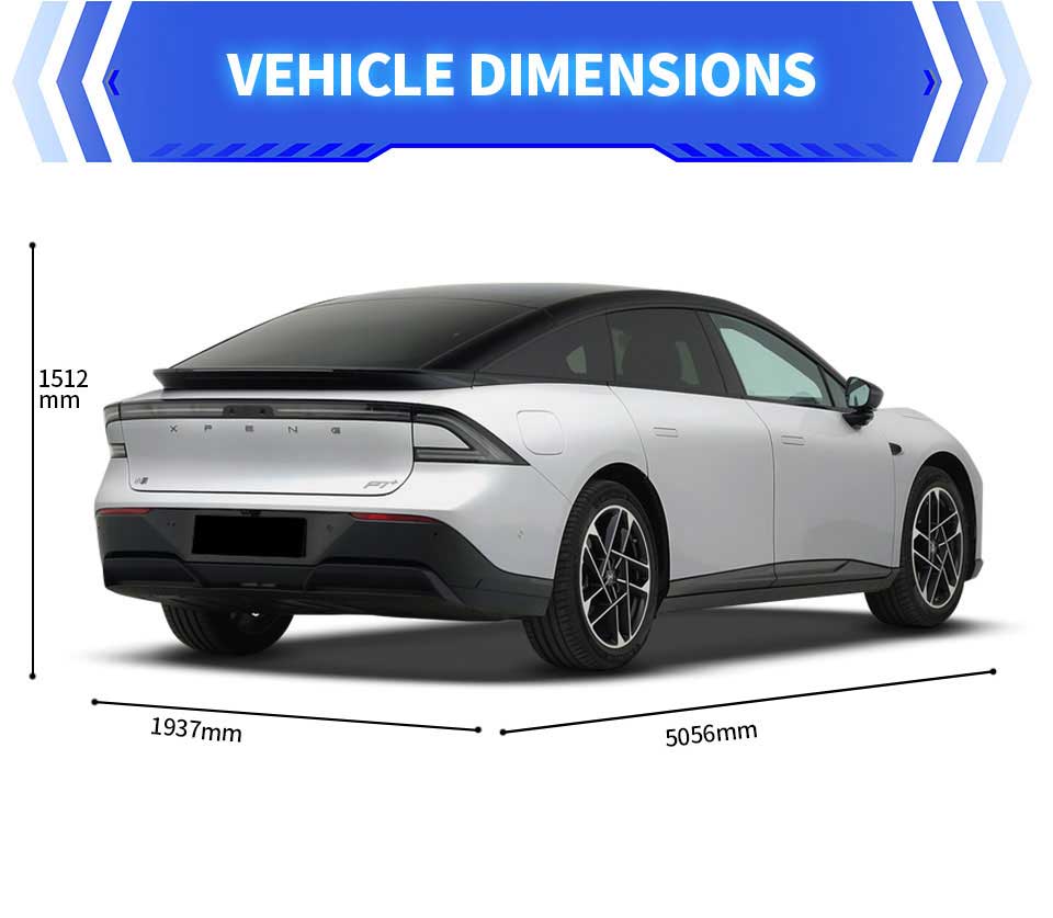 dimensions of 2025 XPENG P7+ Ultra Electric Sedan Car