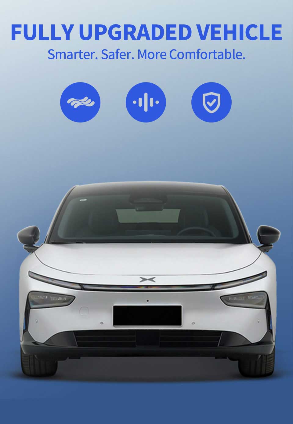 front view of 2025 XPENG P7+ Ultra Electric Sedan Car