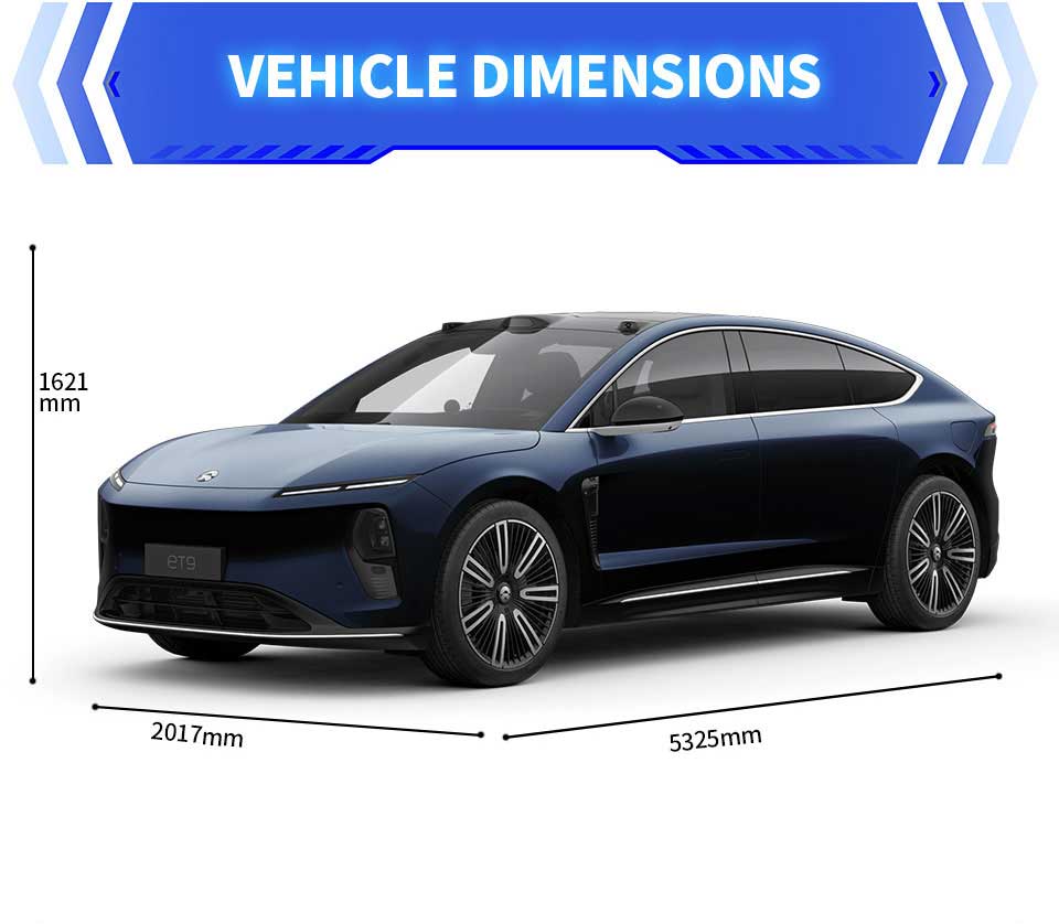 dimensions of NIO ET9 2025 Executive Luxury Electric Sedan Car