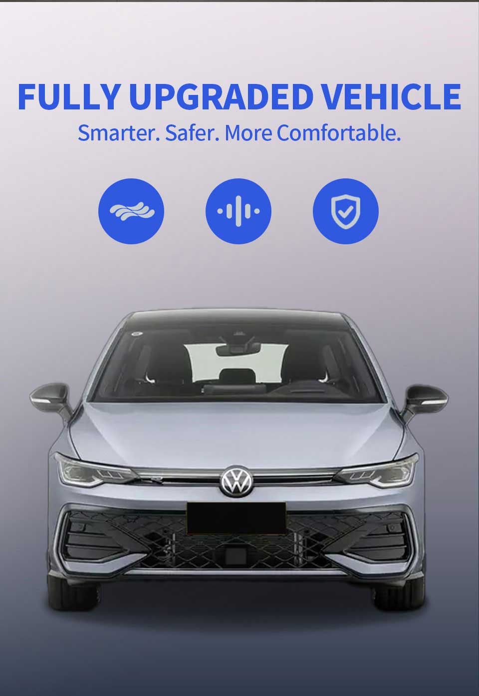 front view of Volkswagen Golf 2025 300TSI R-Line Petrol Compact Sedan Car