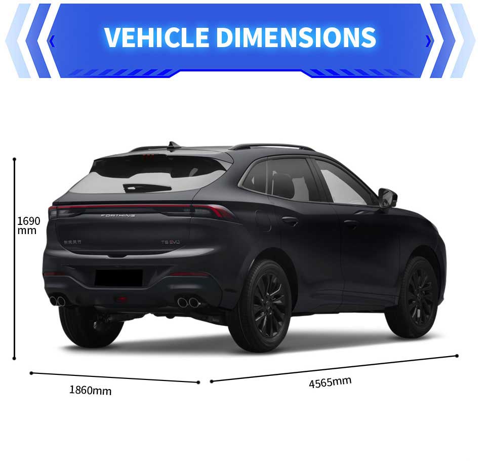 dimensions of 2025 Dongfeng Forthing T5 EVO Luxury Edition
