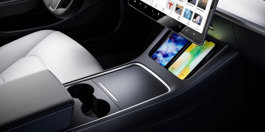 2022 tesla model 3 interior center console