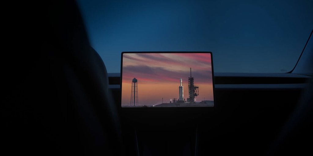 2025 Tesla Model Y center console screen