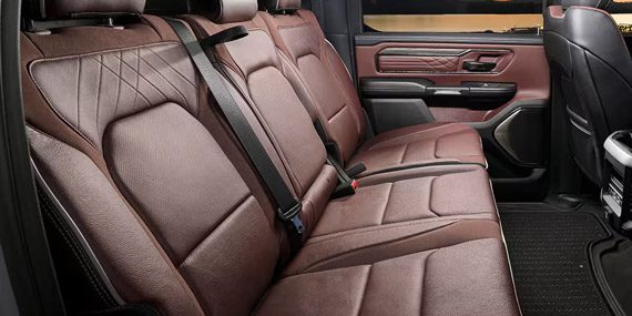 Display The rear seats in a 2026 Ram 1500 Limited 4x4 Crew Cab.