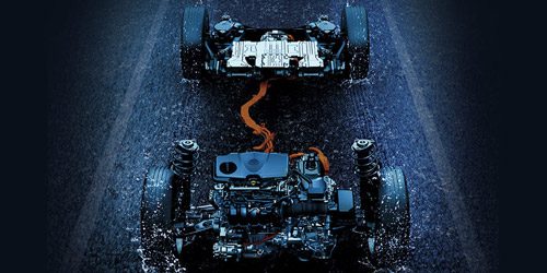 E-Four- Toyota's motor-assisted four-wheel drive system