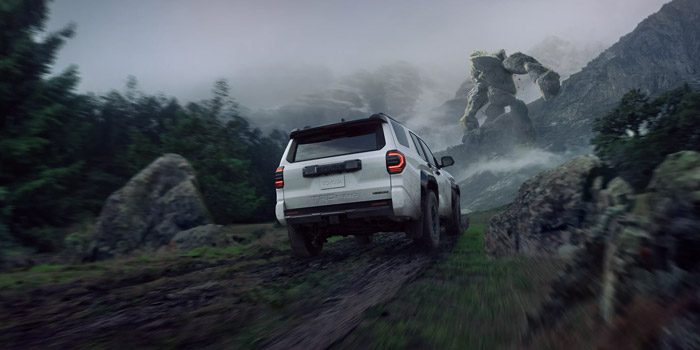 2026 4Runner off-road hill climb rear view
