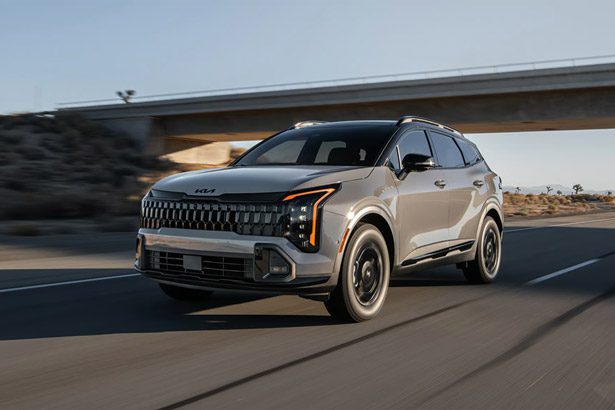 2026 Kia Sportage in gray three-quarter front view