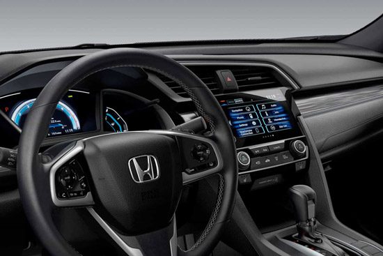2020 Civic Coupe Leather-Wrapped Steering Wheel and Shift Knob